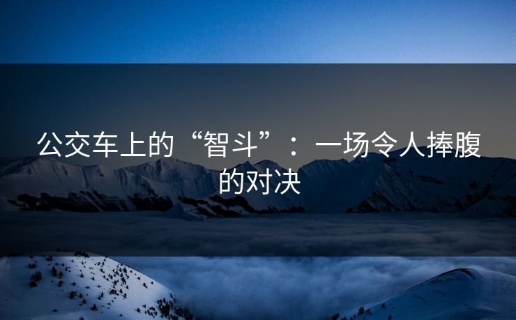 公交车上的“智斗”:一场令人捧腹的对决 公交车上的“智斗”:一场令人捧腹的对决
